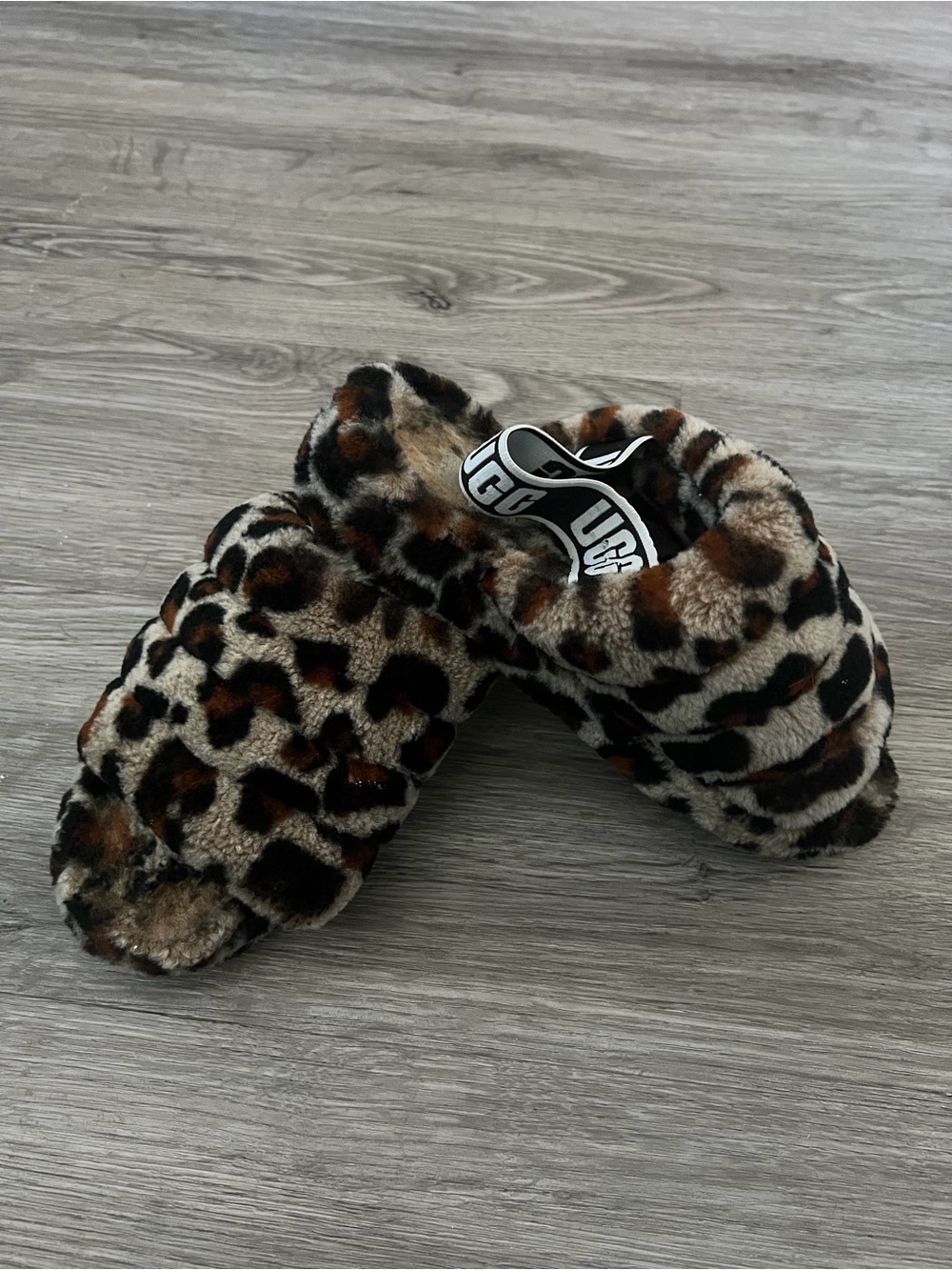 UGG Leopard Print Plush Slippers